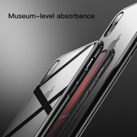 Стеклянный чехол Baseus See-Through для iPhone XS Max - черный