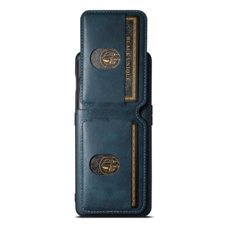 Противоударный чехол Suteni H02 Leather Wallet Stand для OnePlus 12 5G - синий