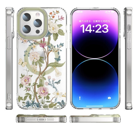 Чехол противоударный with Magsafe Magnetic Shockproof для iPhone 15 - Blue Hydrangea Ball