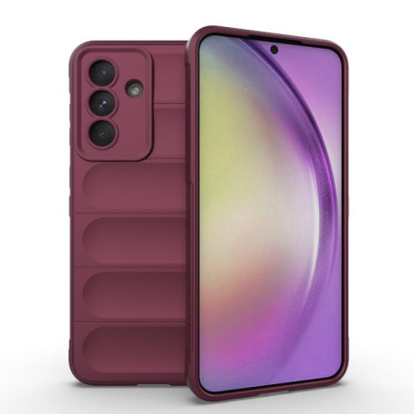 Силіконовий чохол Magic Flannel для Samsung Galaxy A56 5G - винно-червоний