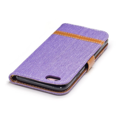 Чохол-книжка Color Matching Denim Texture на iPhone 5/ 5S/ SE - фіолетовий