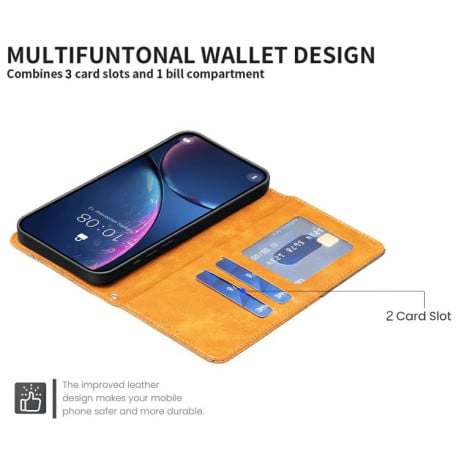 Чехол-книжка Rhombus Texture на Xiaomi Redmi 15C 5G / 4G EU 173mm - желтый