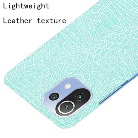 Ударопрочный чехол Crocodile Texture на Xiaomi Mi 11 Lite/Mi 11 Lite NE - зеленый