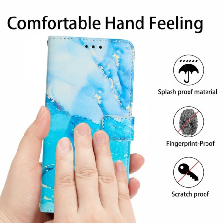 Чехол-книжка Painted Marble Pattern для Realme 12 5G / 13 5G Global - синий