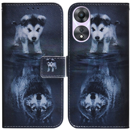 Чохол-книжка Coloured Drawing для OPPO A58 4G - Wolf and Dog