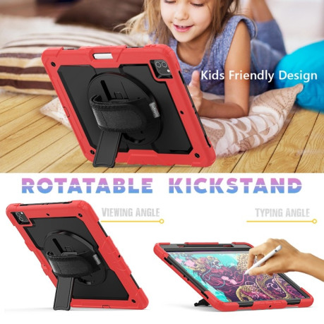 Противоударный чехол Shockproof Colorful Silicone для iPad Pro 12.9 (2020) - черно-красный