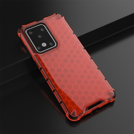 Противоударный чехол Honeycomb на Samsung Galaxy S20 Ultra -красный