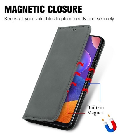 Чехол-книжка Retro Skin Feel Business Magnetic на Samsung Galaxy A32 5G- серый