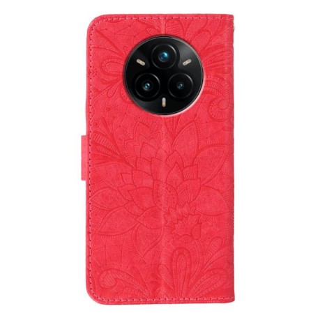 Чехол-книжка Lace Flower для Realme 14 Pro+ - червоний