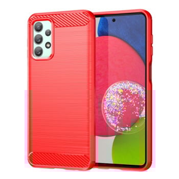 Протиударний чохол Brushed Texture Carbon Fiber Samsung Galaxy M23 - червоний
