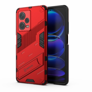 Противоударный чехол Punk Armor с подставкой на Xiaomi Redmi Note 12 Pro+ 5G - красный