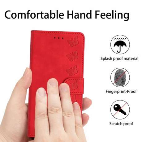 Чохол-книжка Seven Butterflies Embossed Leather для Xiaomi 14T Pro - червоний