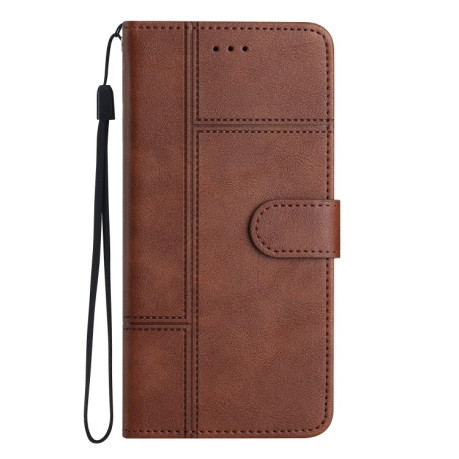 Чохол-книжка Cowhide Texture Stitching Leather Motorola Moto G75 - кавовий