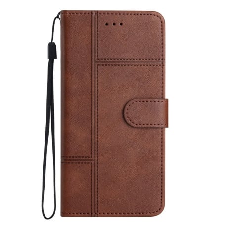 Чехол-книжка Cowhide Texture Stitching Leather на Samsung Galaxy A56 5G - кофейный