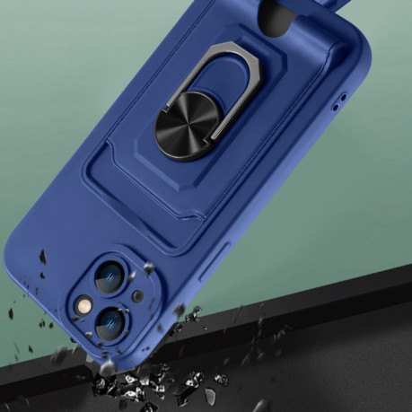 Протиударний чохол Ring Kickstand для iPhone 14 Plus - синій
