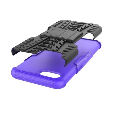 Противоударный чехол Tire Texture на Realme C2 - фиолетовый