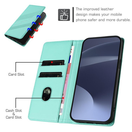 Чехол-книжка Embossed Multi-functional Wallet Retro Leather на Realme GT7 Pro - зеленый