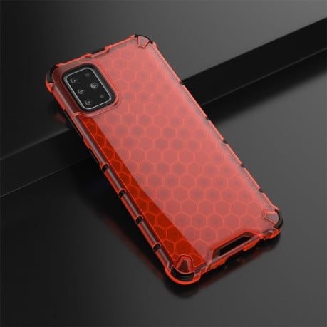 Противоударный чехол Honeycomb на Samsung Galaxy A51-красный