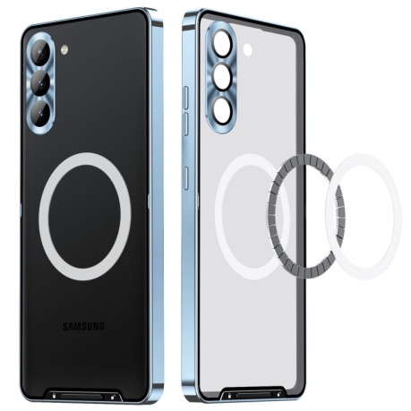 Противоударный чехол Frosted Meta (MagSafe) для Samsung Galaxy S24 - синий