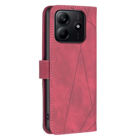 Чохол-книжка Rhombus Texture для Xiaomi Redmi Note 14 5G/Poco M7 Pro 5G - червоний