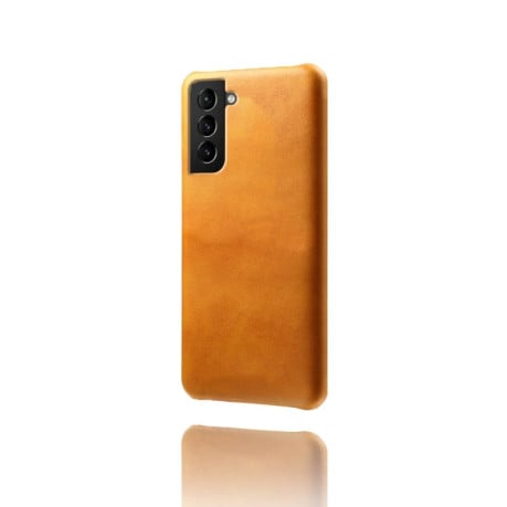 Противоударный чехол Calf Texture для Samsung Galaxy S22 - оранжевый