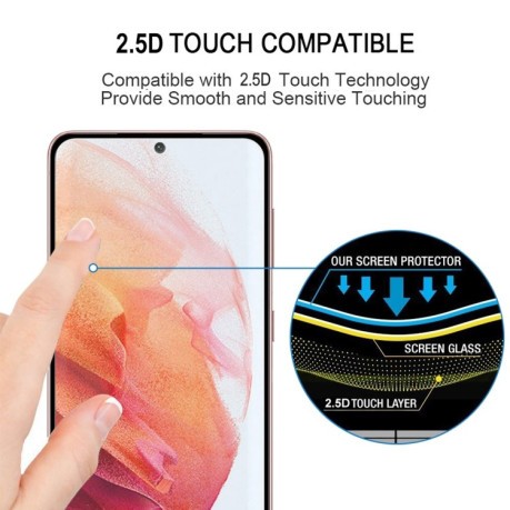 Защитное стекло 9H HD 3D Curved (Edge Glue) для Samsung Galaxy S22 5G - черное