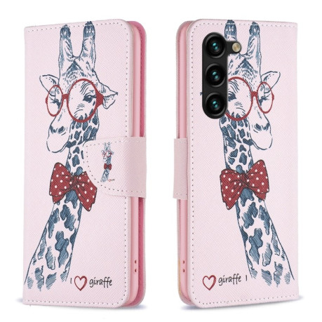 Чехол-книжка Colored Drawing Pattern для Samsung Galaxy S25+ 5G - Giraffe