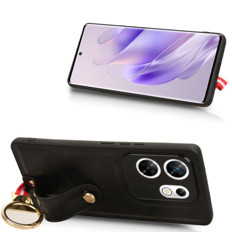 Противоударный чехол Wristband Leather Back для Infinix Zero 30 4G - черный