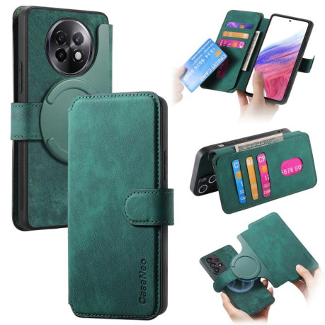 Чехол-книжка CaseNeo MagSafe RFID Anti-theft Retro Leather для Realme 13+ 5G - зелений