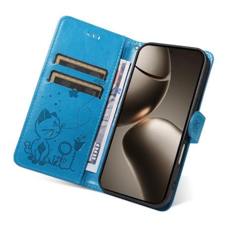 Чехол-книжка Cat Embossing Pattern на Xiaomi 15T Pro 5G EU 173mm - синий