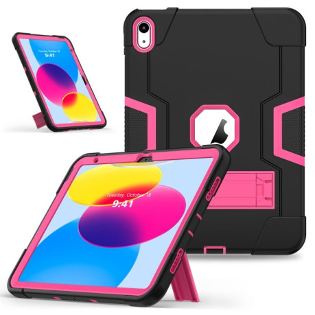 Противоударный чехол Contrast Color для iPad 11(2025)/iPad 10.9 (2022) - черно-розовый