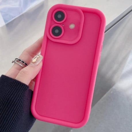 Чехол силиконовый Shockproof Frame Frosted Precise Hole на iPhone 17 - пурпурно-красный