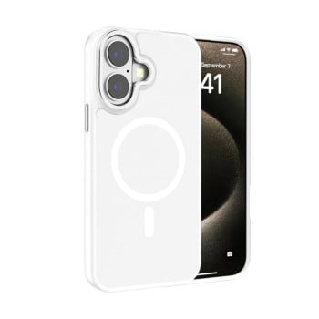 Протиударний чохол Kalebol Metal Lens Frame MagSafe Frosted PC для iPhone 17 - білий
