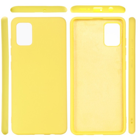 Силиконовый чехол Solid Color Liquid Silicone на Samsung Galaxy A31 - желтый