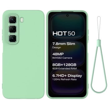 Силіконовий чохол Solid Color Liquid Silicone на Infinix Hot 50 4G - зелений