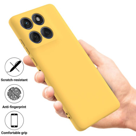 Силиконовый чехол Solid Color Liquid Silicone на Motorola Edge 60 Pro+ - желтый