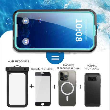 Протиударний чохол RedPepper IP68 Waterproof MagSafe для iPhone 17 Pro Max - чорно-синій