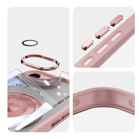 Противоударный чехол MagSafe Acrylic Hybrid для iPhone 16e - розовый