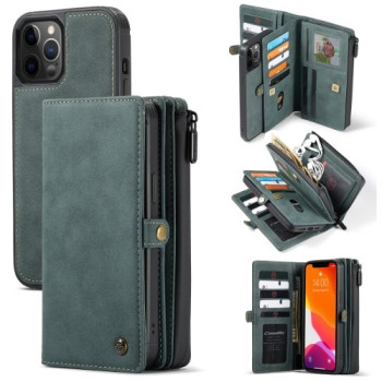 Кожаный чехол-кошелек CaseMe 018 на iPhone 12 Pro Max - зеленый