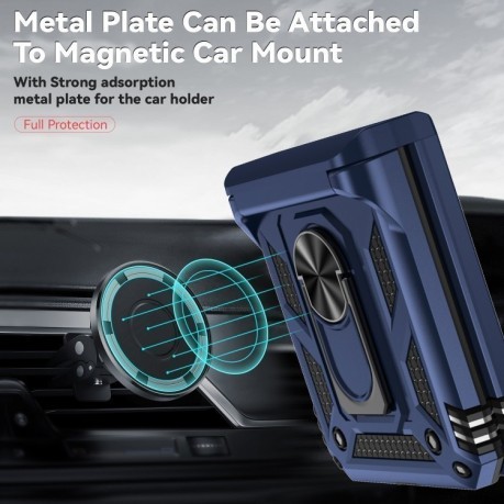 Противоударный чехол Sliding Camshield для Motorola razr 50 - синий