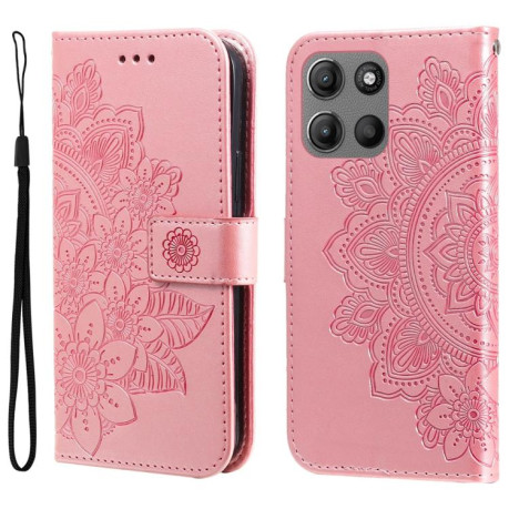 Чохол-книжка 7-petal Flowers Embossing для Motorola Moto G15/G15 Power - золото