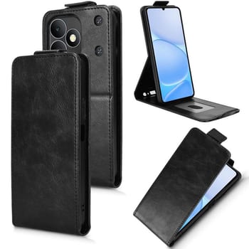 Флип-чехол Magnetic Vertical Flip Leather на Realme Note 80 4G — чёрный