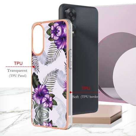 Противоударный чехол Electroplating IMD для OPPO Reno8 T 4G - Flower