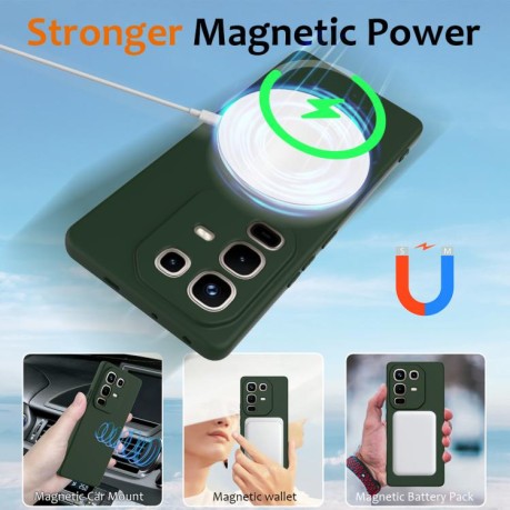 Силиконовый чехол Shockproof Silicone Magsafe для Infinix Note 50 4G / 50 Pro 4G - зеленый