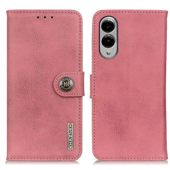 Чохол-книжка KHAZNEH Cowhide Texture для Samsung Galaxy S25 Edge 5G - рожевий