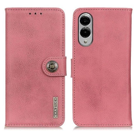 Чехол-книжка KHAZNEH Cowhide Texture на Samsung Galaxy S25 Edge 5G - розовый
