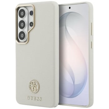 Чехол Guess Rhinestone Round Logo с MagSafe на Samsung Galaxy S26 Ultra — бежевый
