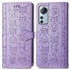 Чехол-книжка Cat and Dog для Xiaomi 12 Lite - фиолетовый