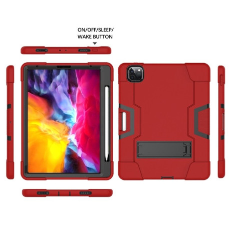 Противоударный чехол с подставкой Color Robot на iPad Pro 11  (2020)/Pro 11 2018- красно - черный
