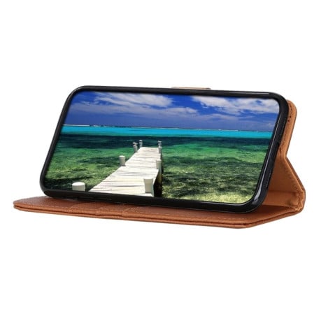Чехол-книжка KHAZNEH Cowhide Texture для Samsung Galaxy A55 5G - коричневый